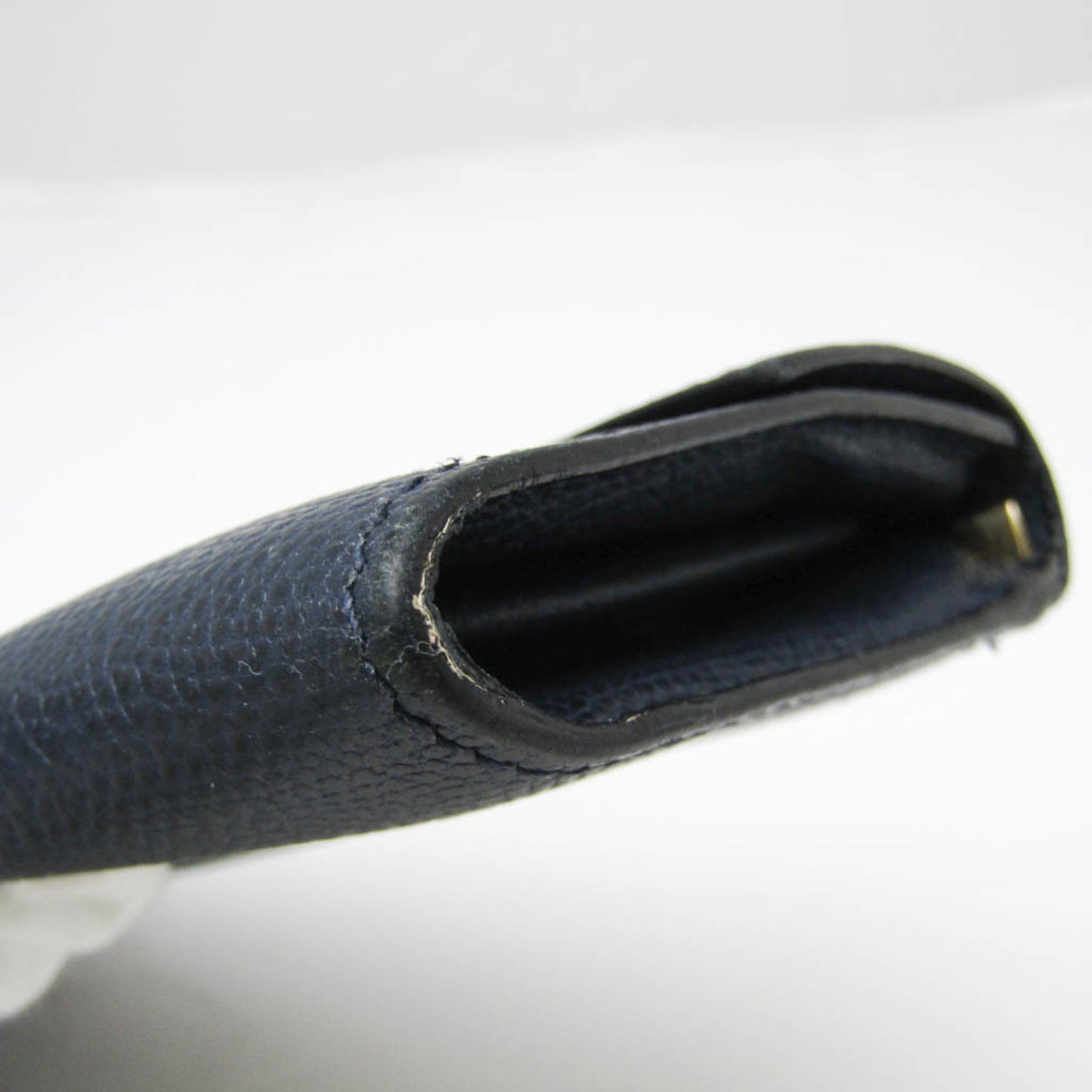 Valextra Punch Long Wallet With Coin Purse/3 Cards V9U14 Men,Women  Calfskin Long Wallet (bi-fold) Navy