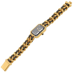 Chanel CHANEL Première M Watch, Gold Plated Leather, Women's, Black, H0001 — Very Good