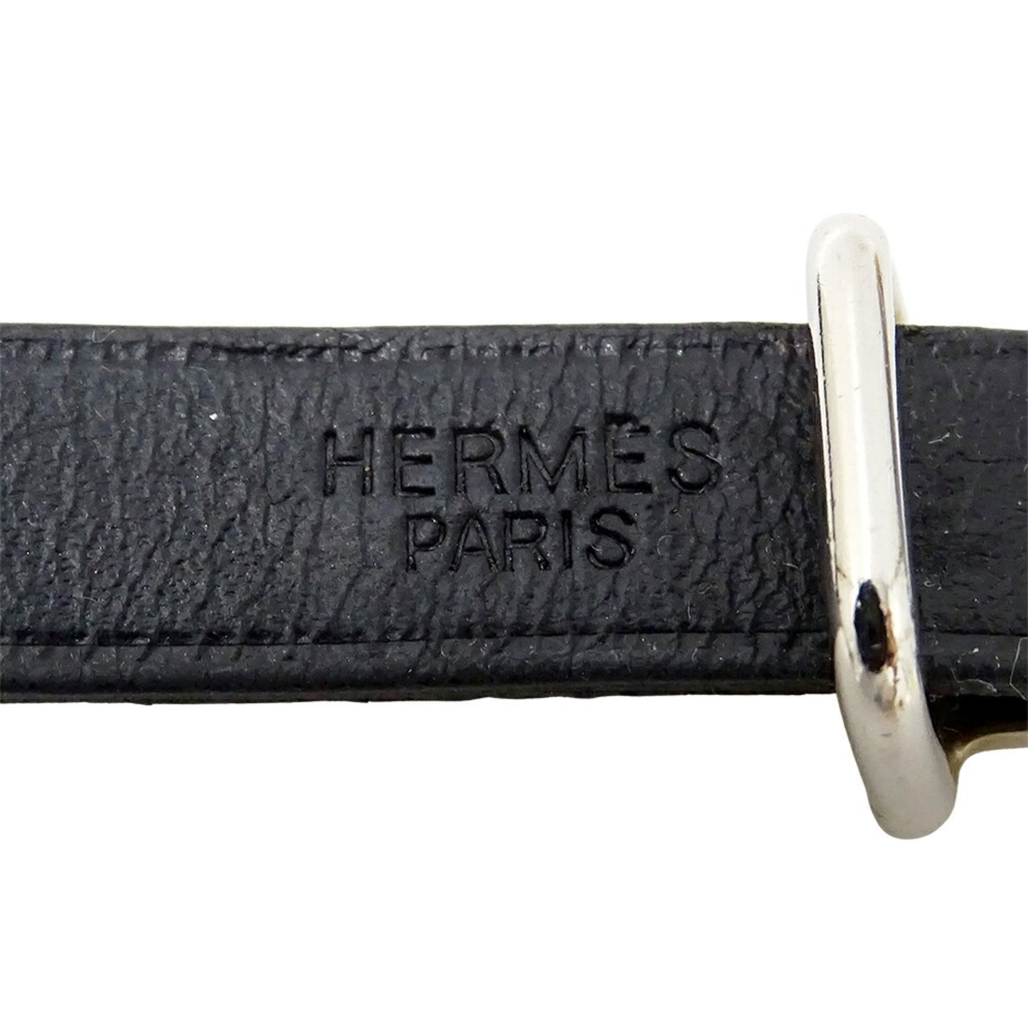 Hermes Hermès Api 2 Long Bracelet/Choker, Black Leather, E Stamp, for Men and Women