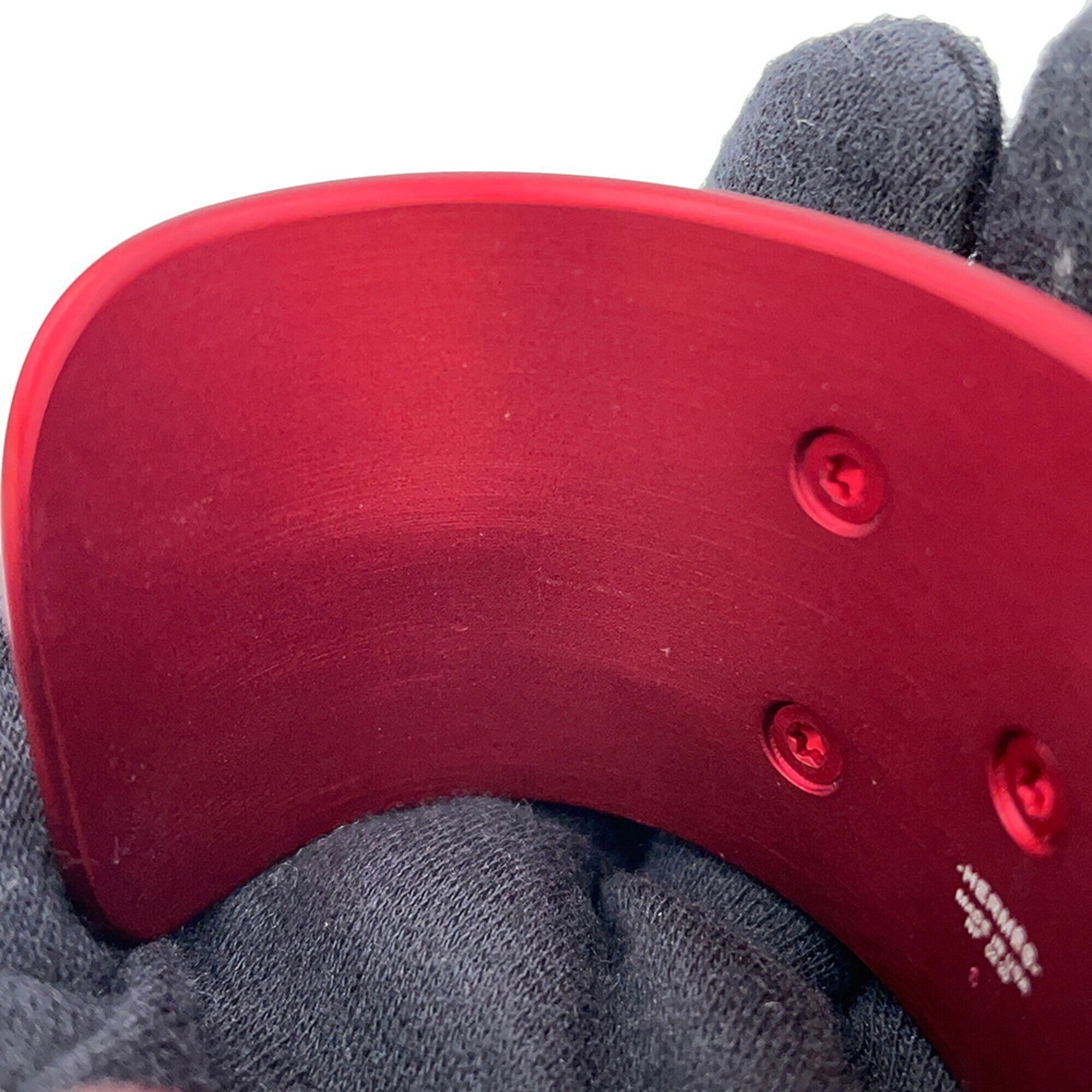 Hermes Collier de Chien Bracelet, Red Sunset Aluminum, Size S, HERMES Matte Metal Bangle — Like New