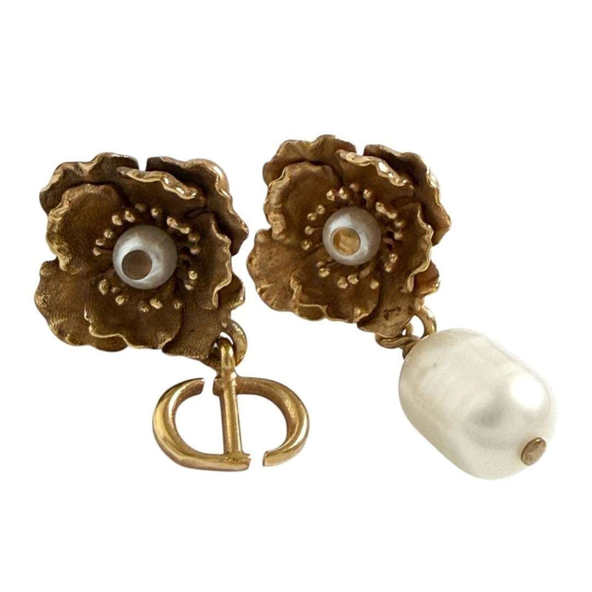 Christian Dior Dior Women's D Millefiori Earrings with Asymmetrical Flowers