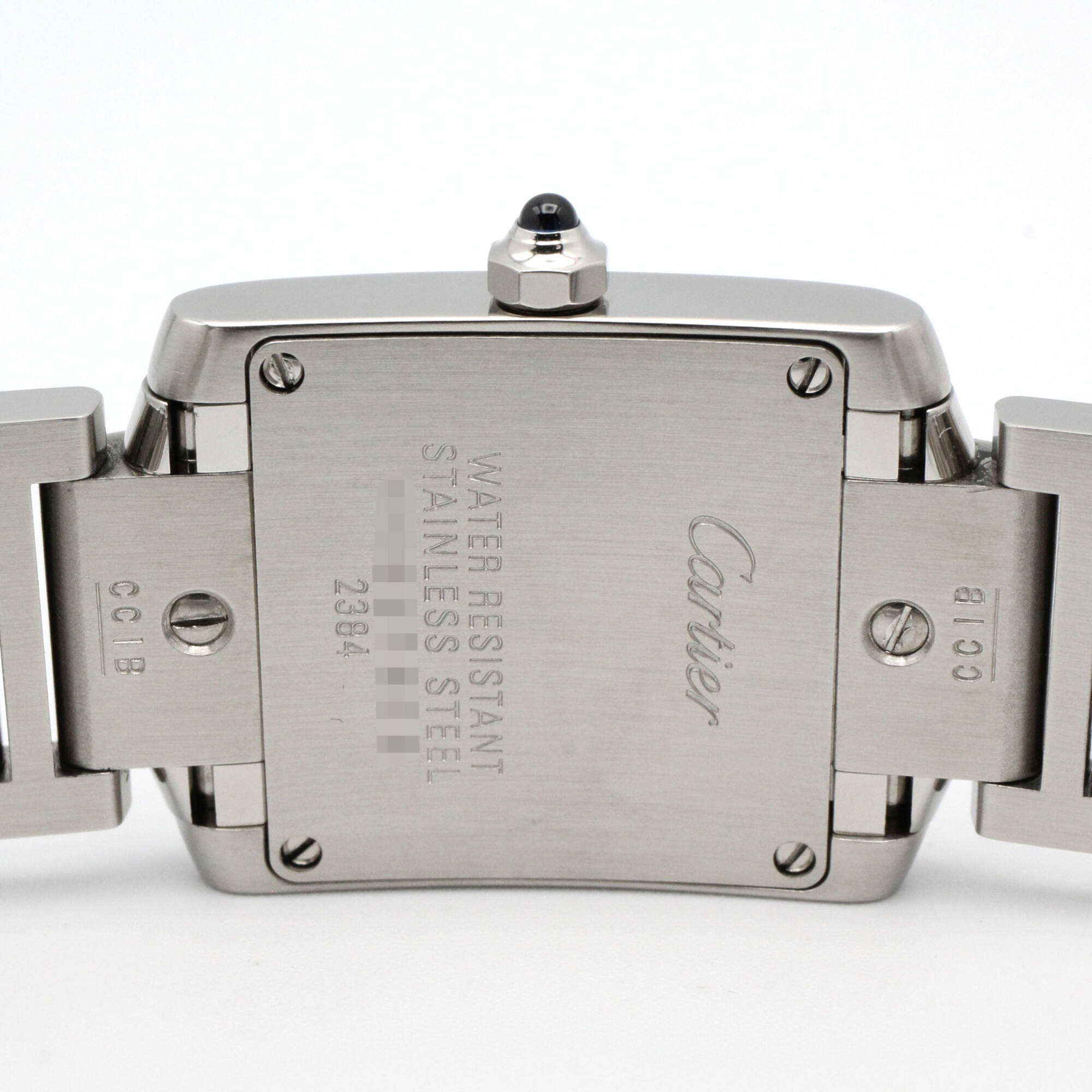 Cartier Tank Française SM Watch, Stainless Steel, Women's, Black, W51026Q3 — Very Good