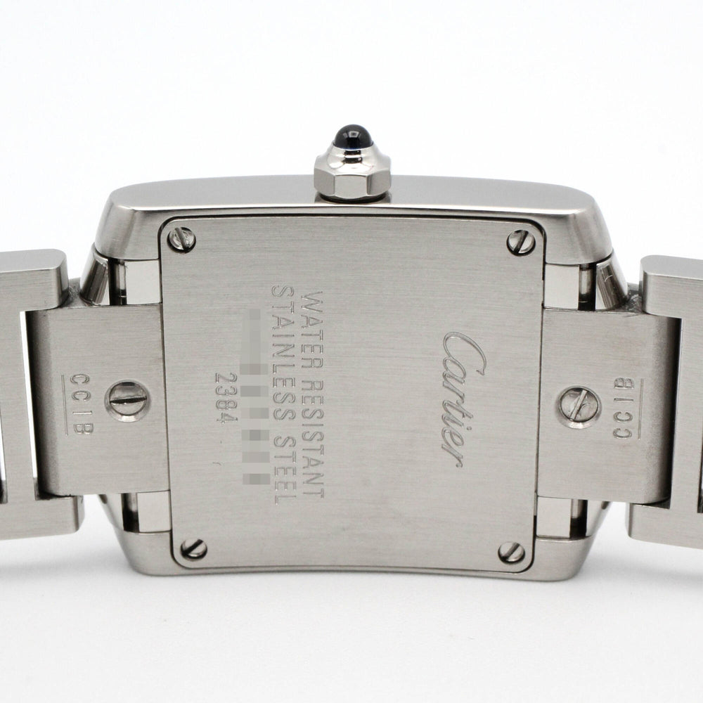 Cartier Tank Française SM Watch, Stainless Steel, Women's, Black, W51026Q3 — Very Good
