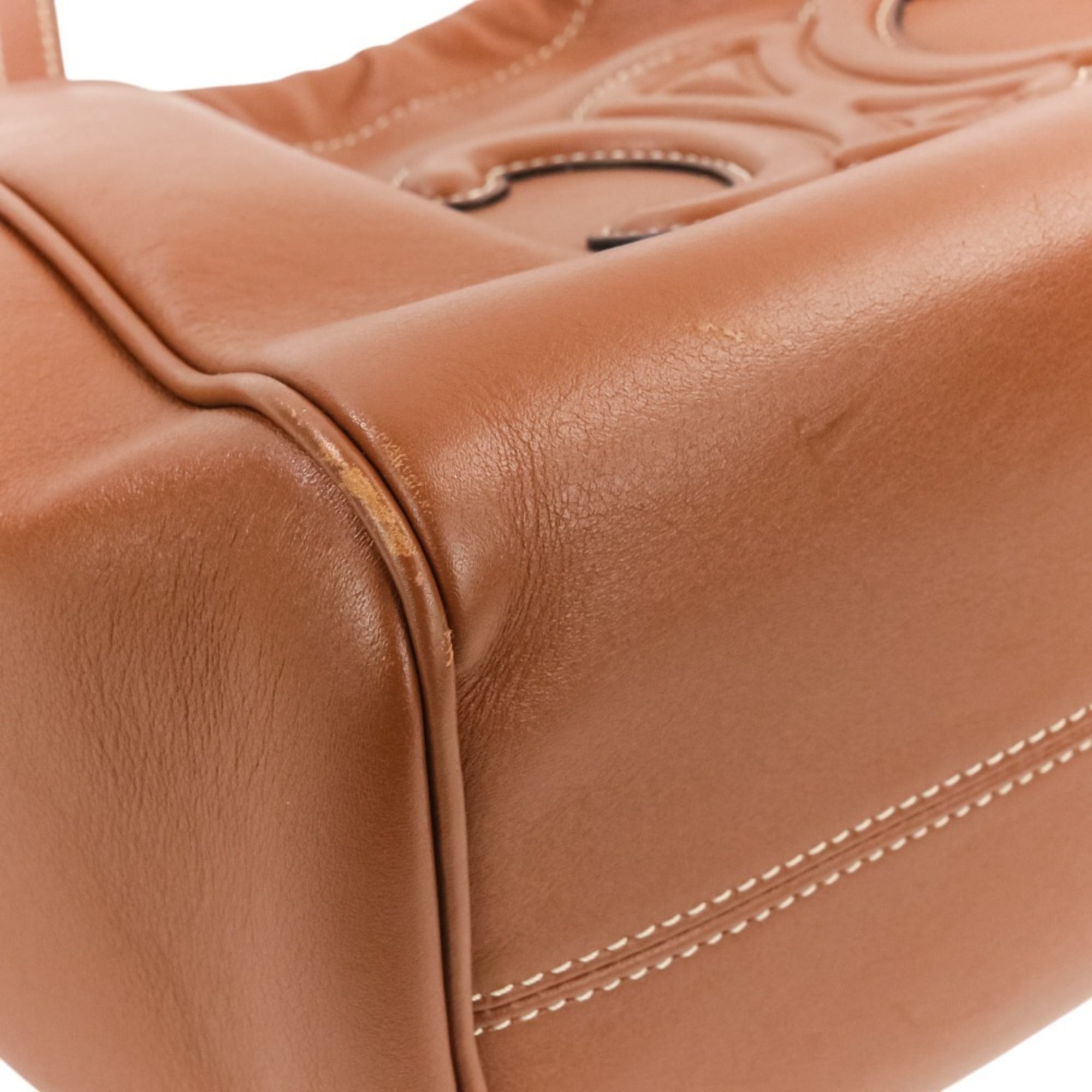 CELINE Small Cabas Drawstring Cuire Triomphe 2-way Handbag/Shoulder Bag, Brown, Women's — Like New