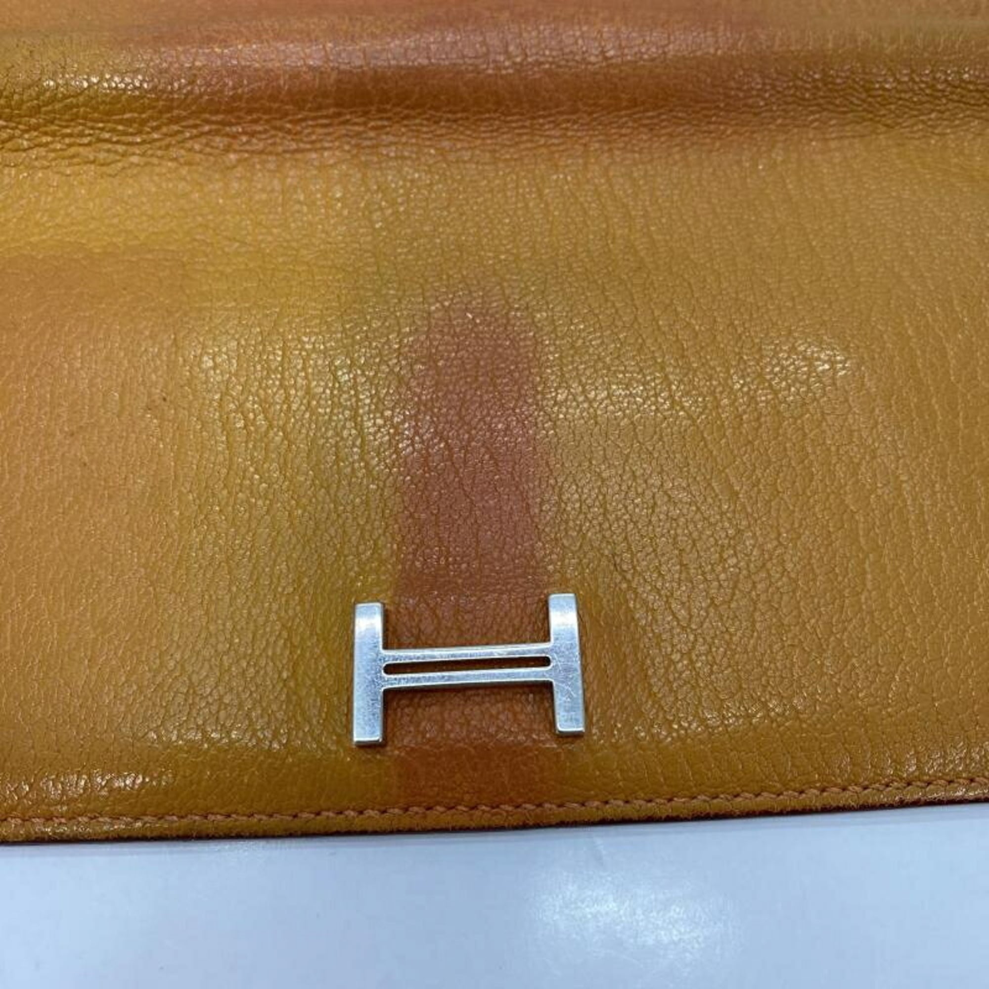 HERMES Bearn Souffle Long Wallet Orange Hermes