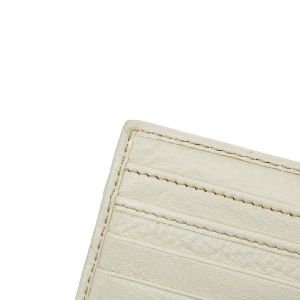 Gucci GG Canvas Bifold Wallet 212090 Beige Ivory Leather Women's GUCCI