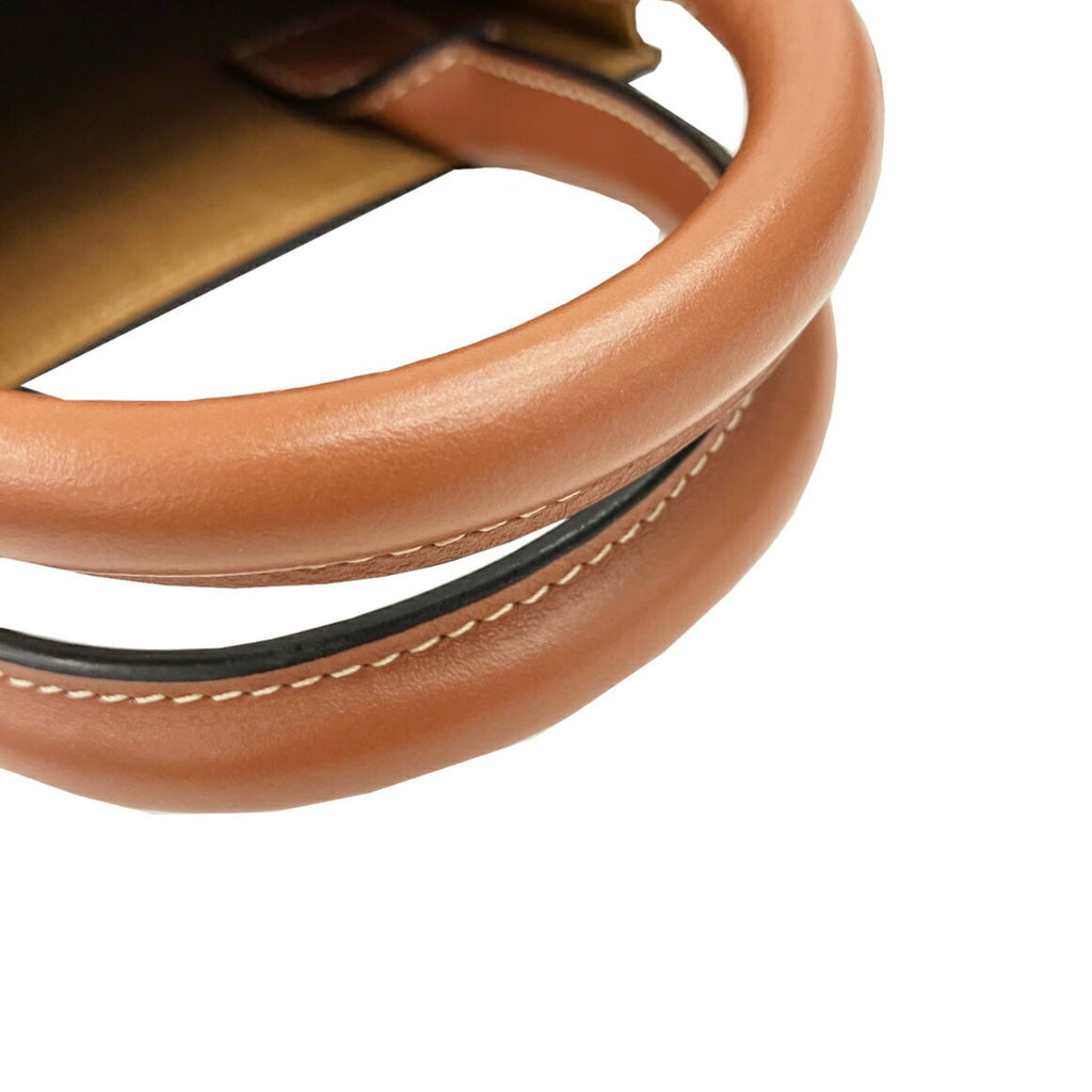 CELINE Vertical Cabas Mini Triomphe Tote Bag Shoulder Leather Brown Women's