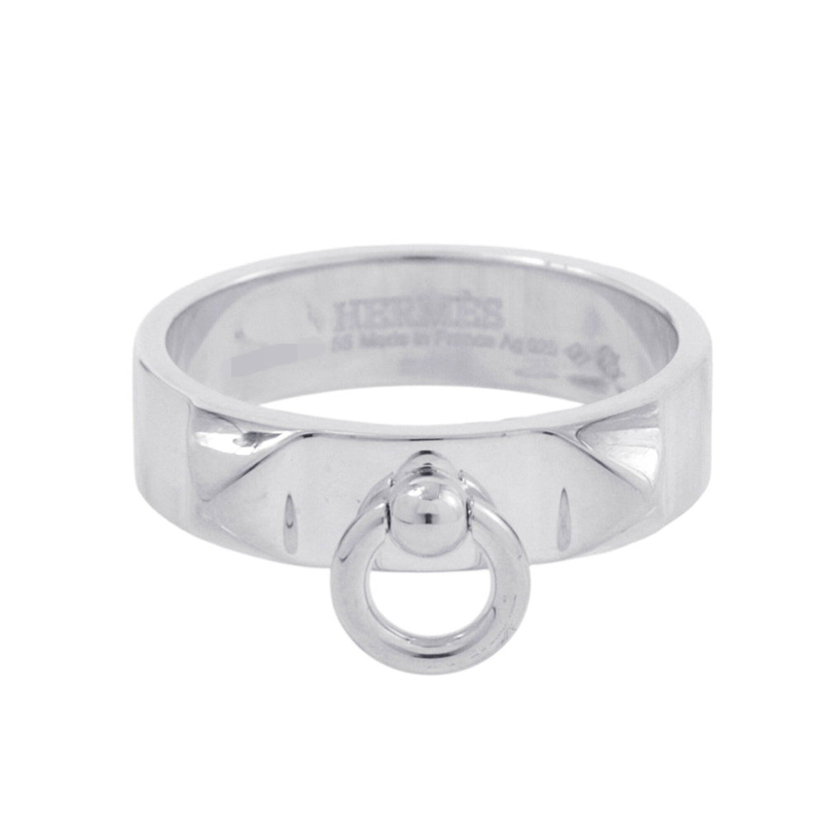 Hermes Collier de Chien PM Ring, SV925 Silver, H115607B, Ring Size 55 — Like New