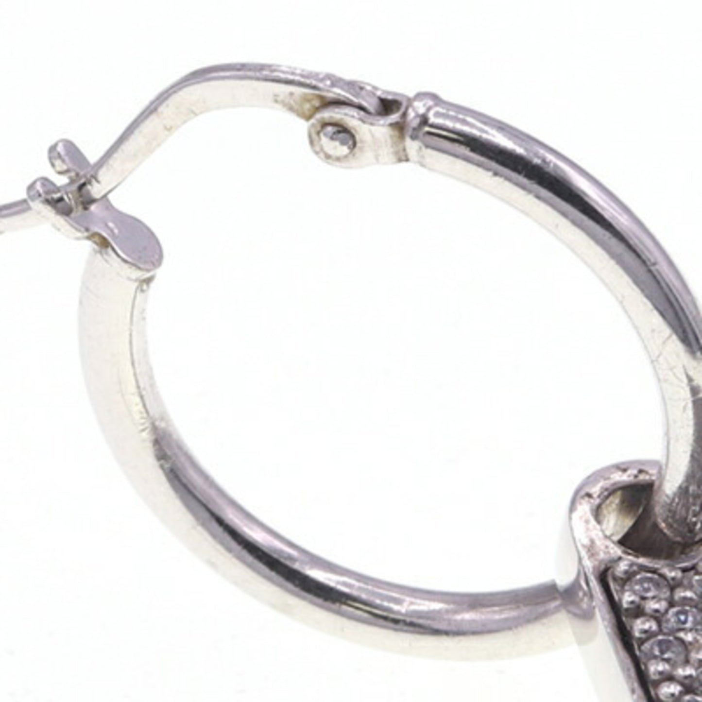 Prada Single Earring Crystal Jewel Right SV Sterling Silver 925 Triangle Women's PRADA