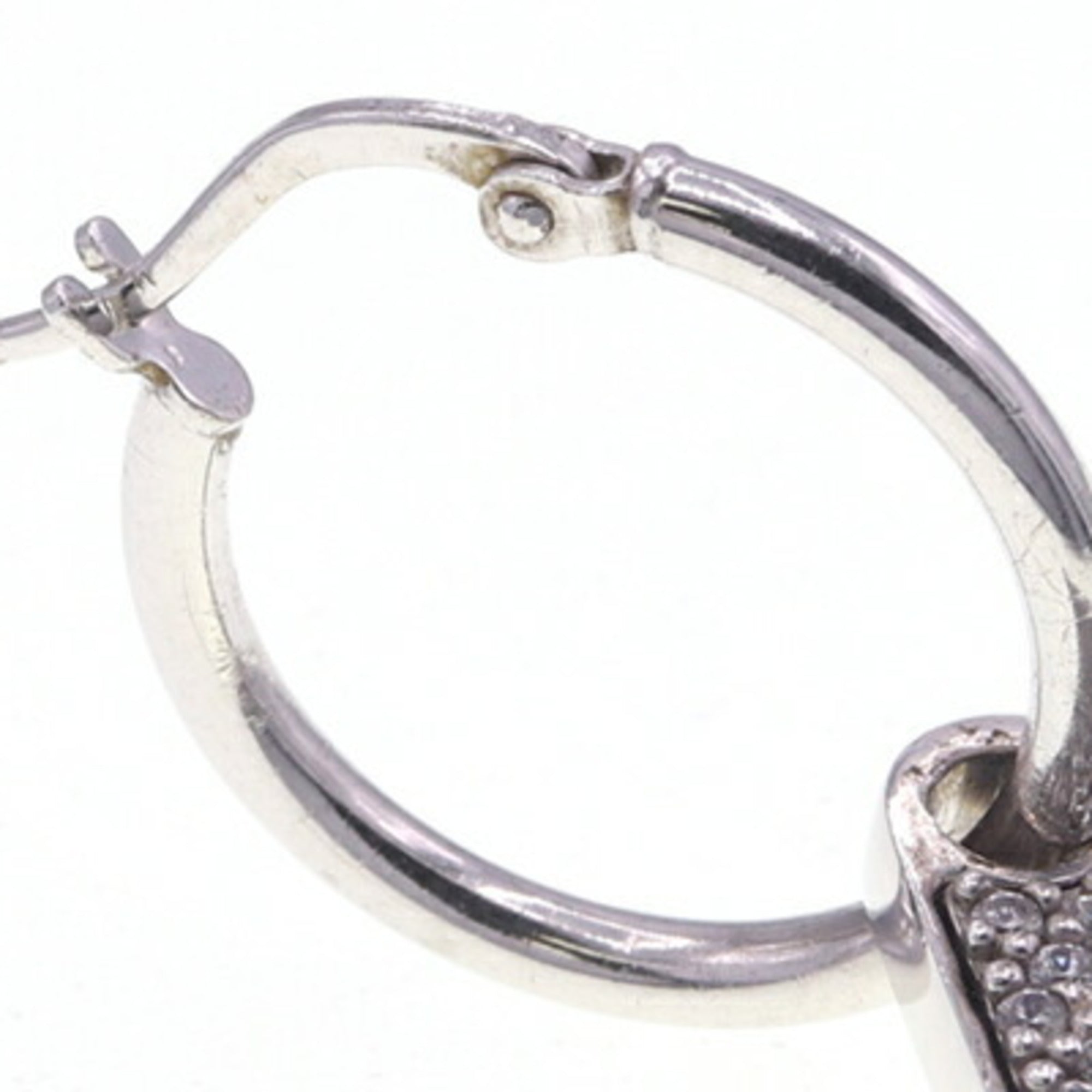 Prada Single Earring Crystal Jewel Right SV Sterling Silver 925 Triangle Women's PRADA