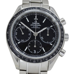 Omega Speedmaster Racing 326.30.40.50.01.001 Men's Watch, Brand Name, Co-Axial Chronograph, Automatic Movement, Stainless Steel (SS), Silver & Black — Very Good