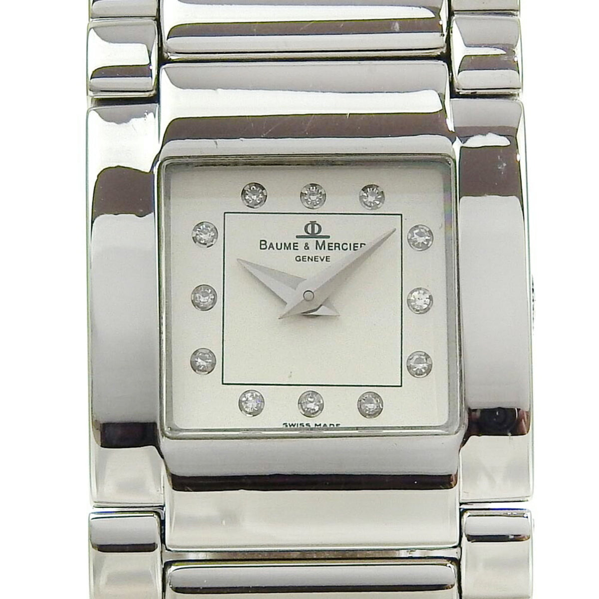 Baume & Mercier Catwalk Watch 12P Diamond MV045219 Stainless Steel Quartz Analog Display White Dial Ladies — Very Good