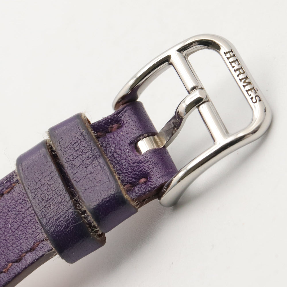 Hermes Cape Cod Tonneau Double Tour Watch, Stainless Steel, Leather Strap, Women's, White (CT1.210) — Very Good