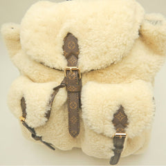 LOUIS VUITTON Monogram Shearling LV SKI Backpack 2024 Collection M23384 Cream Women's 254212 — Like New