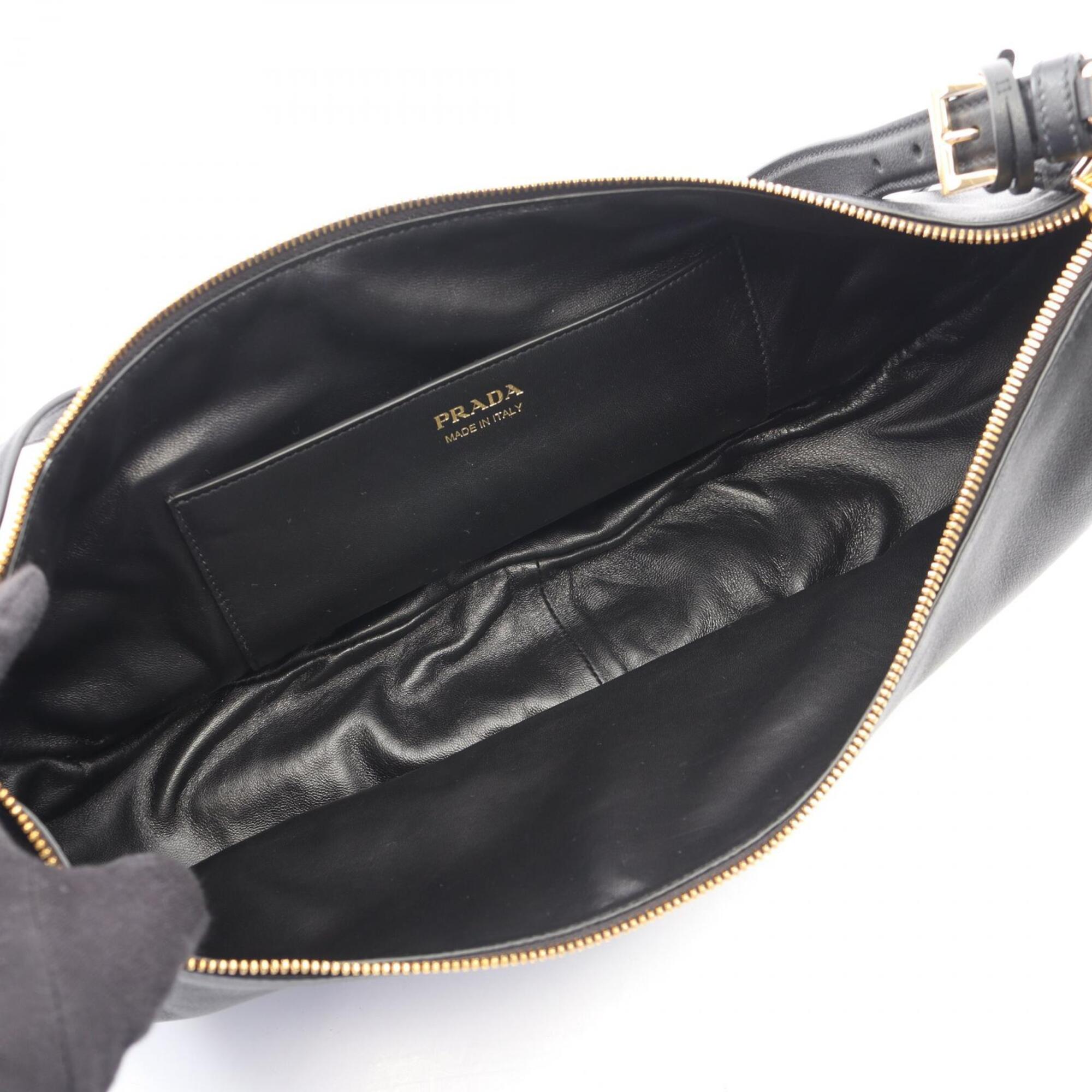 Prada Demi Lune Large Shoulder Bag/Handbag, Leather, Women's, Black — New - Store Return