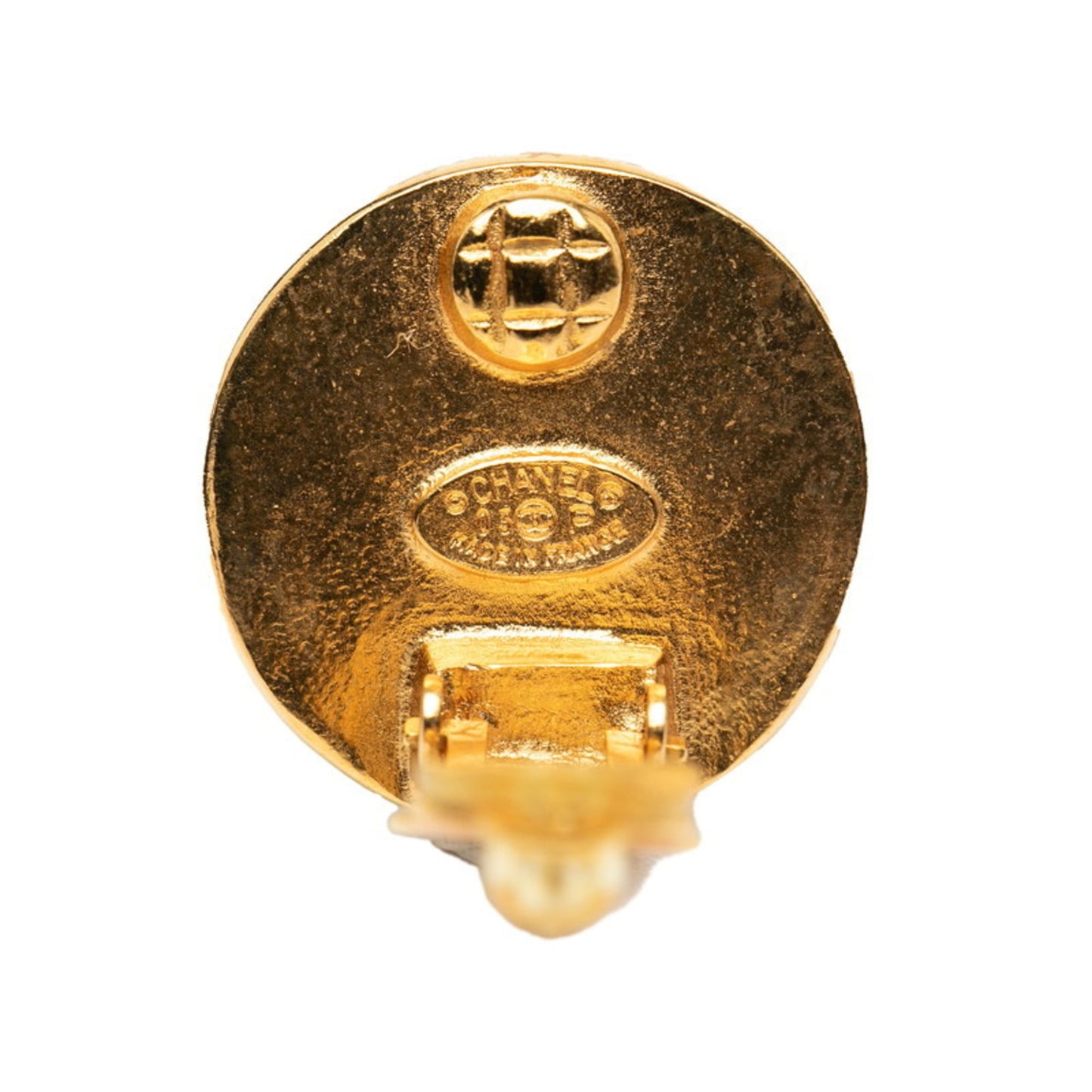 Chanel Coco Mark Earrings, Gold and Black Plated, Women's, CHANEL