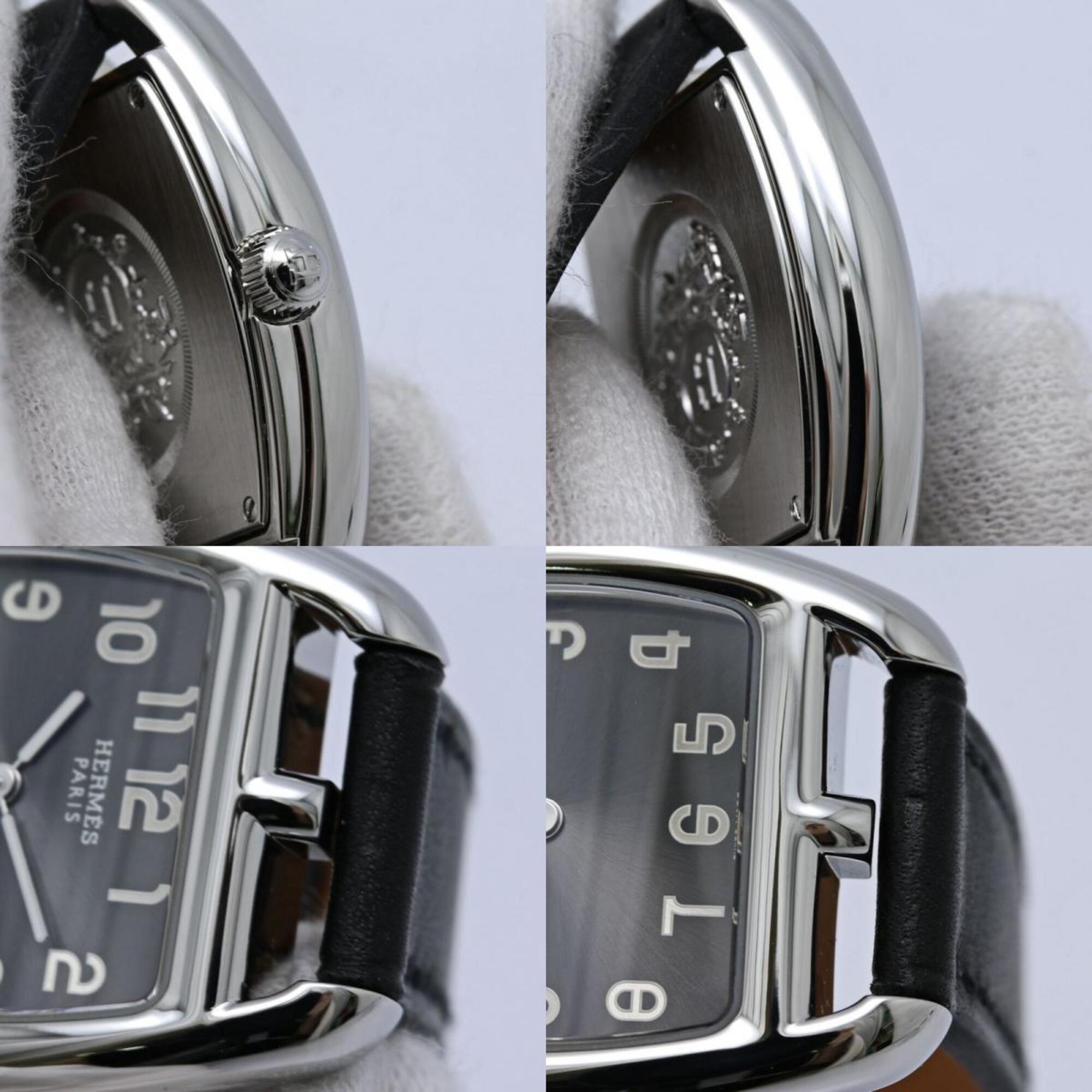 HERMES Cape Cod Tonneau CT1.210.230 VBN 034326WW00 Women's Watch Stainless Steel x Cowhide Leather 40560 — Like New