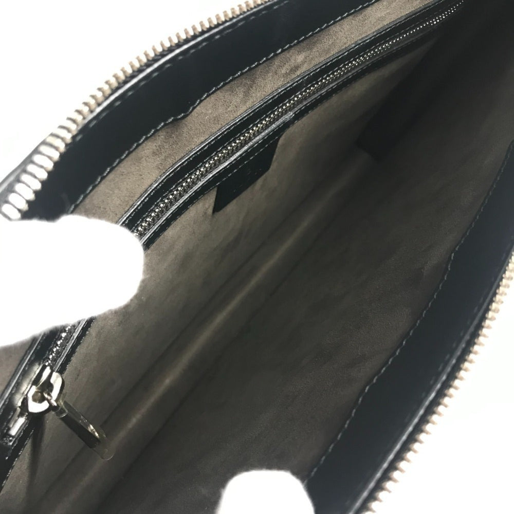 GUCCI 429004 Guccissima GG Logo Crossbody Bag 2-Way Clutch Shoulder Shima Leather Men's Black Like New — Like New