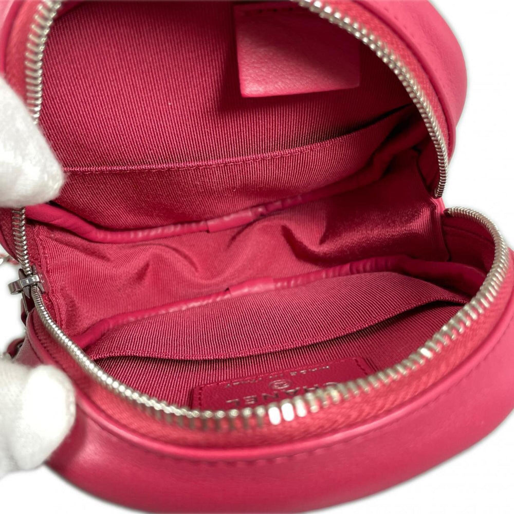 Chanel CHANEL Shoulder Bag, Round Chain, Coco Mark, Matelassé Mini, Lambskin, A70657 Pink — Like New