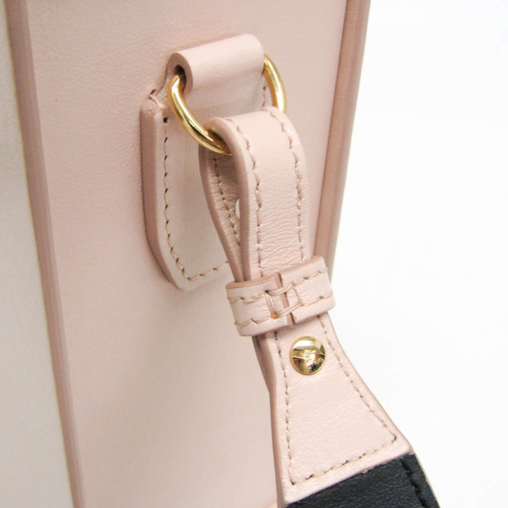 Fendi Box 8BT339 Women's Leather Shoulder Bag Pink