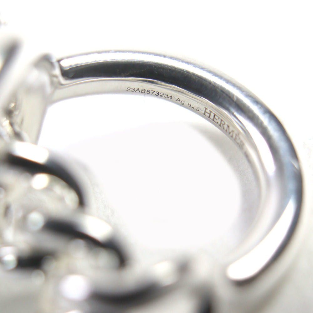 HERMES Croisette Ring, AG925, 2023 model, Silver, Size 49 (equivalent to Japanese size), Made in Italy, Weight: 15.7g — Like New