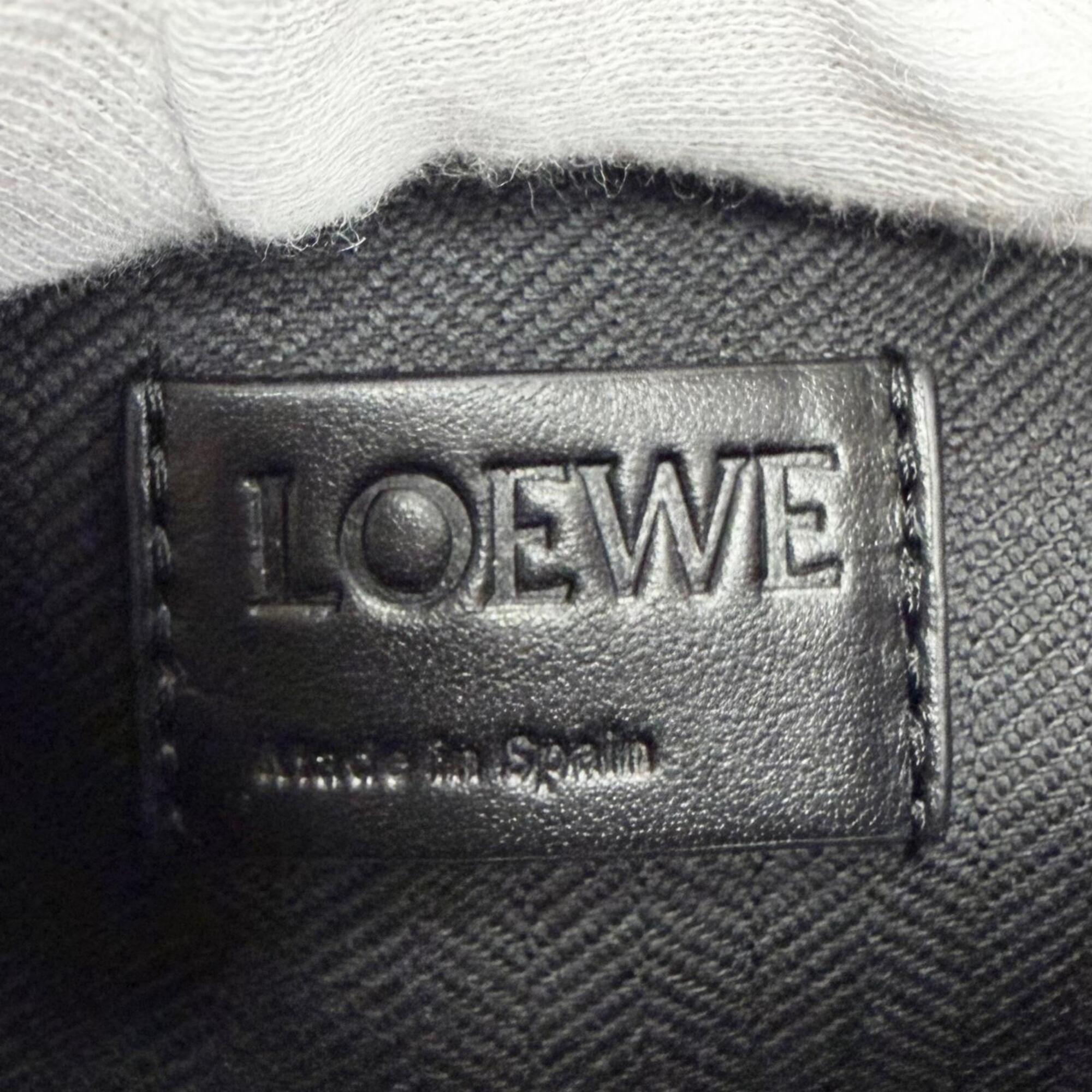 LOEWE C510WBPX01 PUZZLE FOLD Shiny Napa Calf Wash Bag Clutch Black Men's — Like New