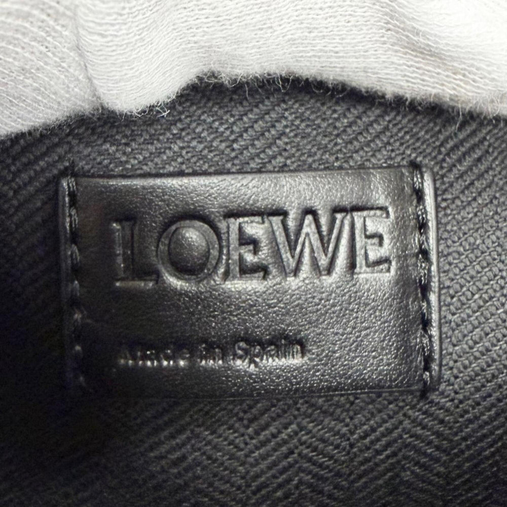 LOEWE C510WBPX01 PUZZLE FOLD Shiny Napa Calf Wash Bag Clutch Black Men's — Like New