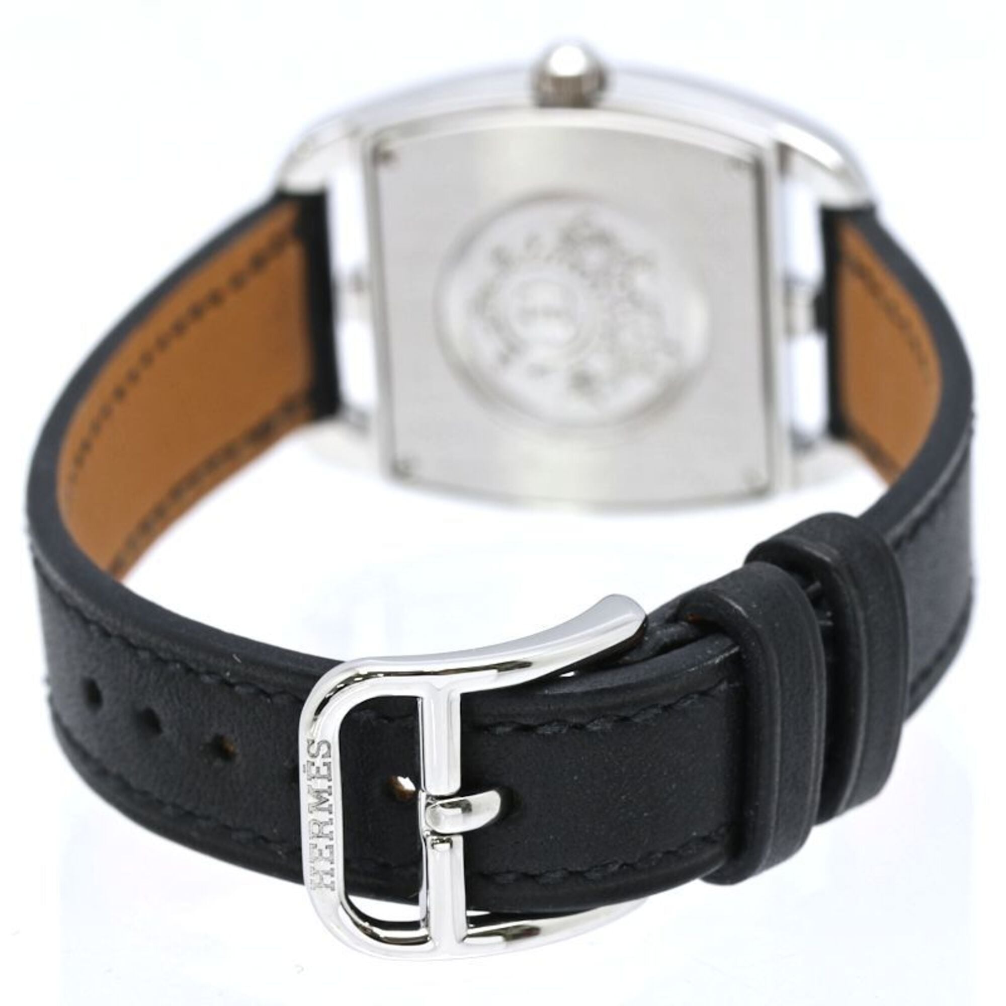 HERMES Cape Cod Tonneau CT1.210.230 VBN 034326WW00 Women's Watch Stainless Steel x Cowhide Leather 40560 — Like New