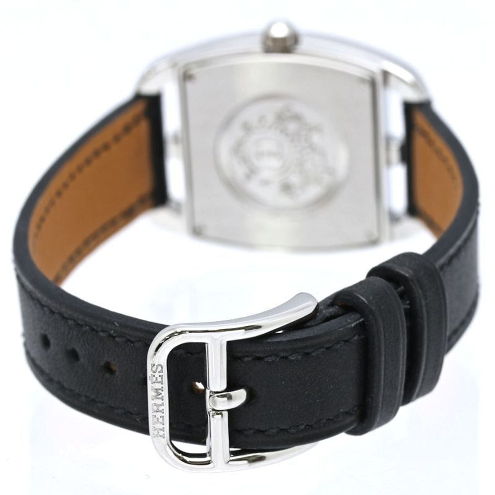 HERMES Cape Cod Tonneau CT1.210.230 VBN 034326WW00 Women's Watch Stainless Steel x Cowhide Leather 40560 — Like New