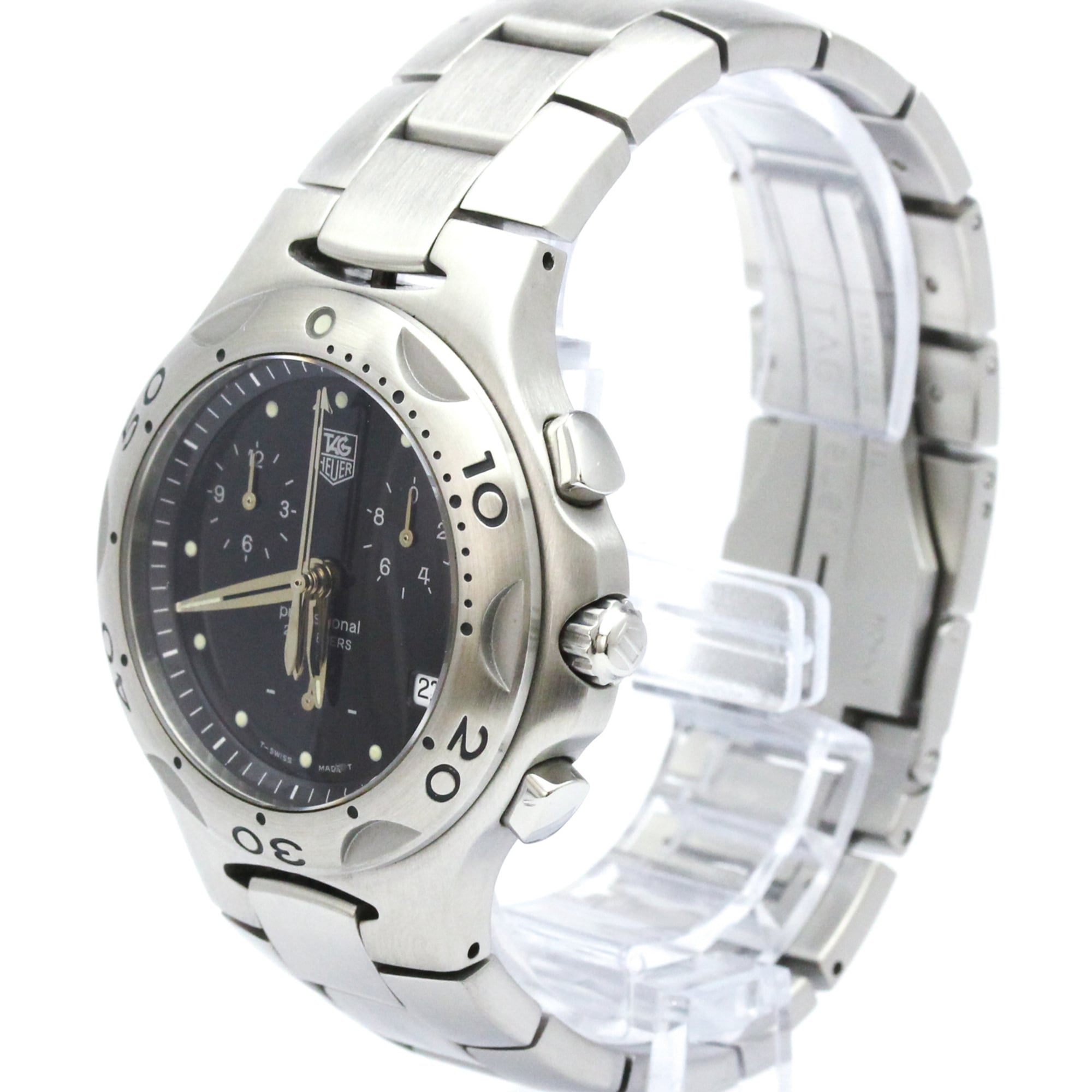 TAG HEUER Kirium Chronograph Steel Quartz Mens Watch CL1110 Polished — Very Good