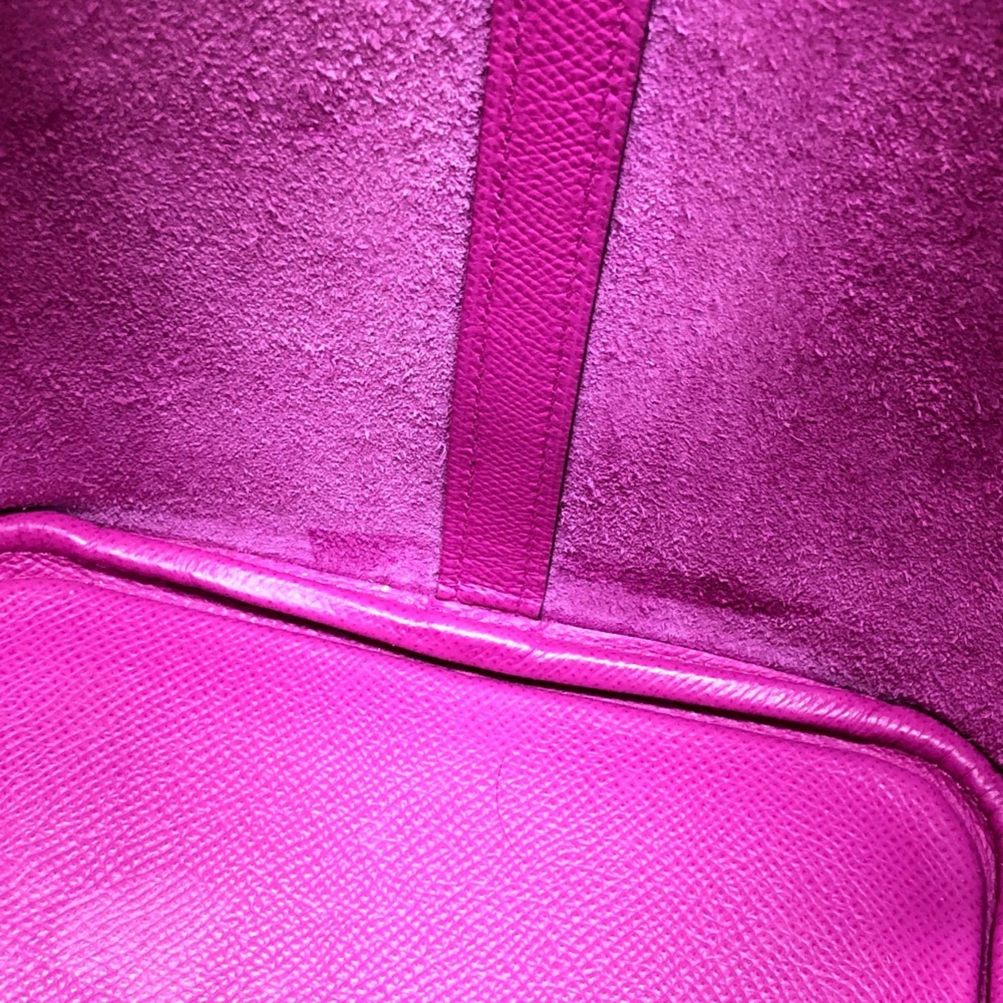 HERMES Picotin Lock MM Traceage Tote Bag Handbag Epsom Leather Women's Purple KS-240207-60 — Like New