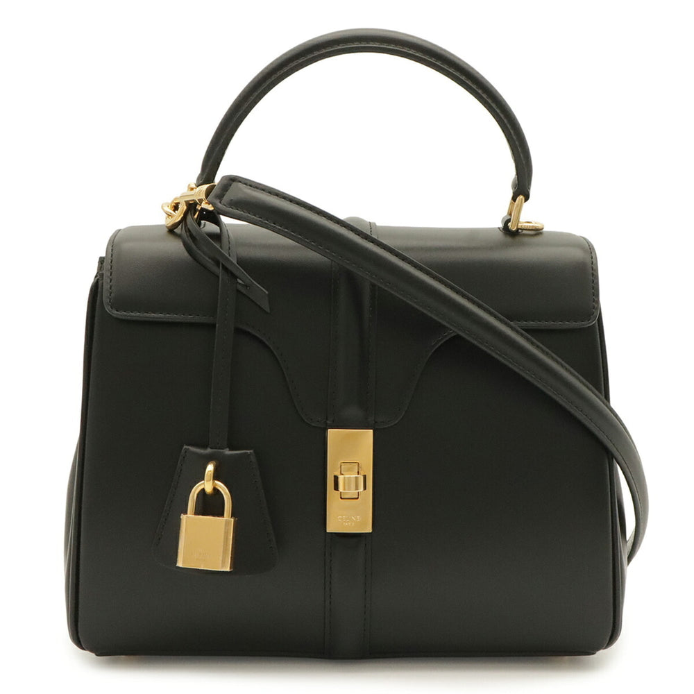 CELINE Small 16 Seize One-Handle Handbag Shoulder Bag Calfskin Black 188003 — New - Store Return