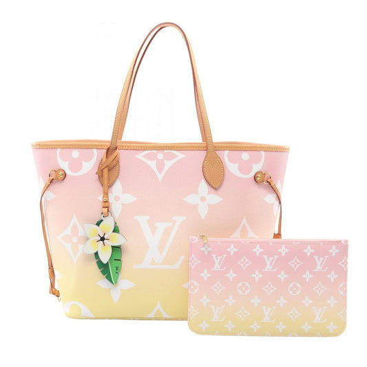 Louis Vuitton Neverfull MM By the Pool Tote Bag, Coated Canvas and Leather, Monogram Giant, Women's, Pink Yellow, M45680