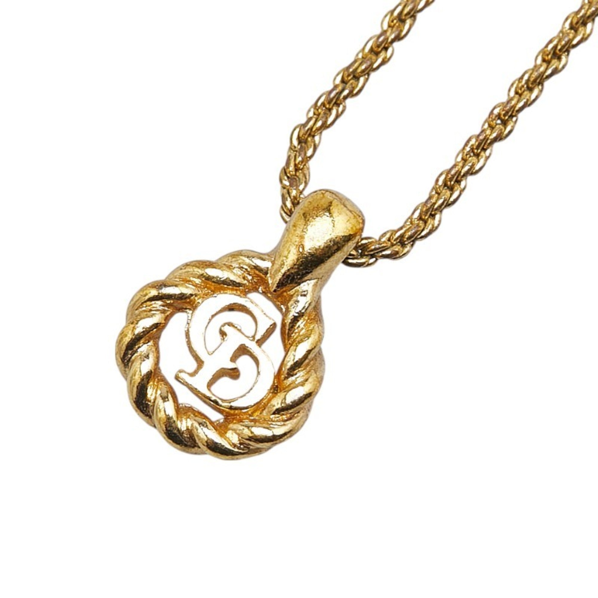 Christian Dior Dior CD logo necklace, gold plated, for women.