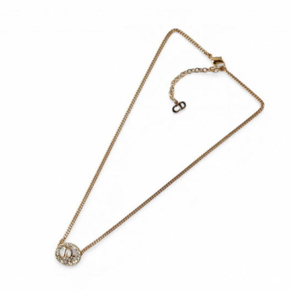 Christian Dior necklace, rhinestone, gold — Like New