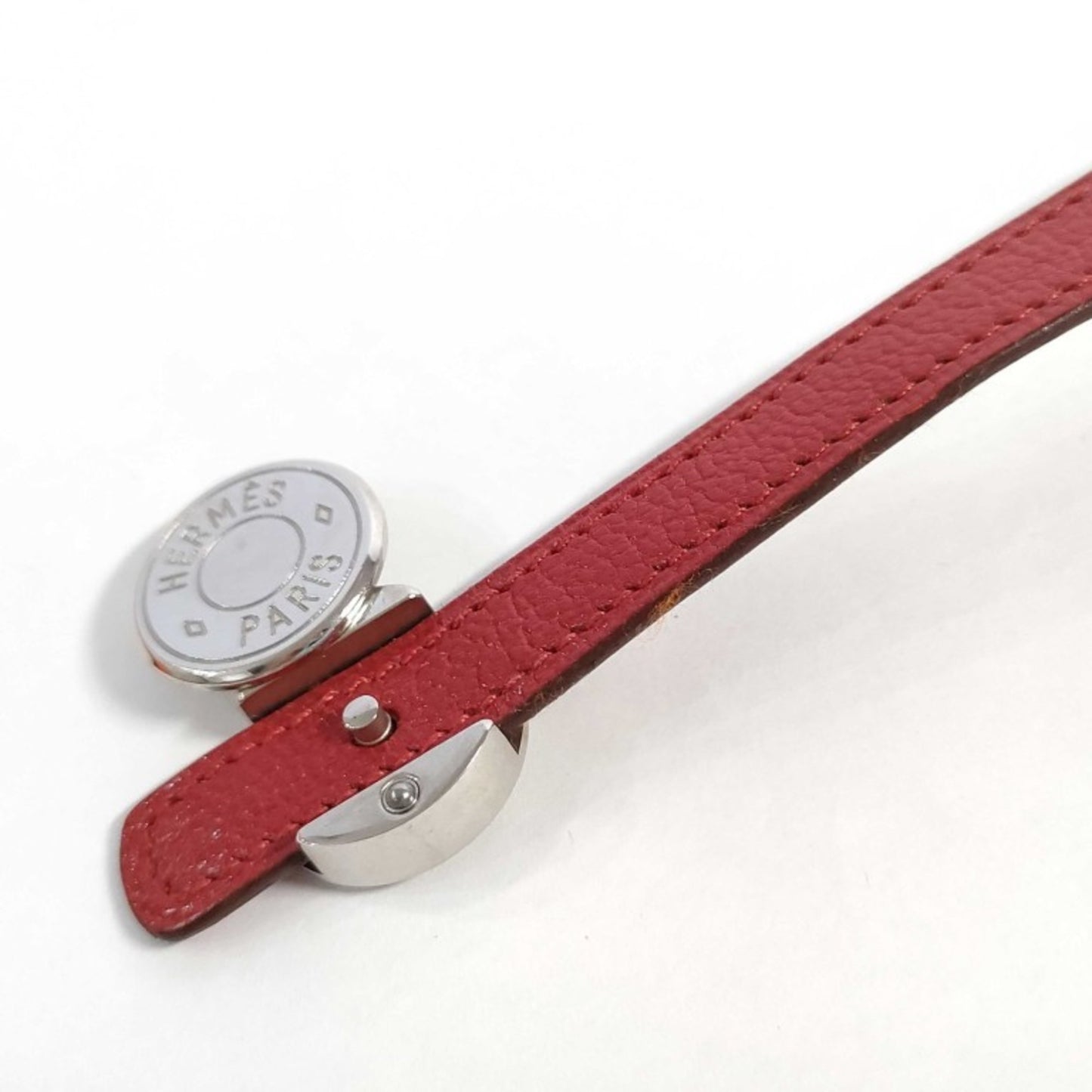 HERMES Serie Looping Bracelet in Red and Black Leather for Women