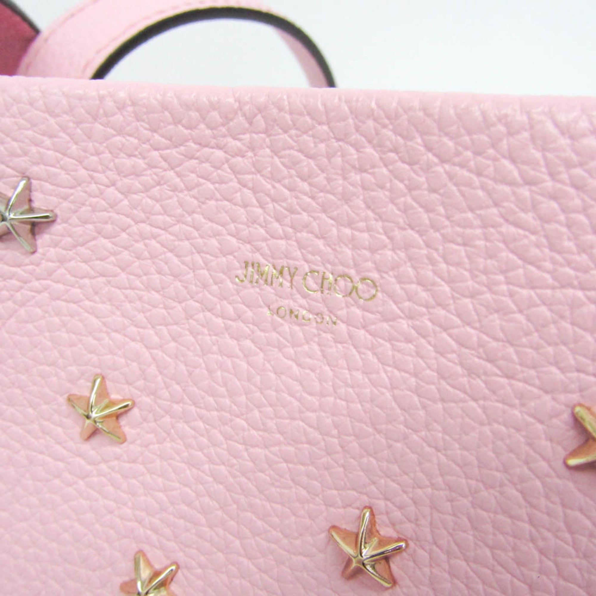 Jimmy Choo Sophia Small Men,Women Leather Studded Tote Bag Pink — Like New