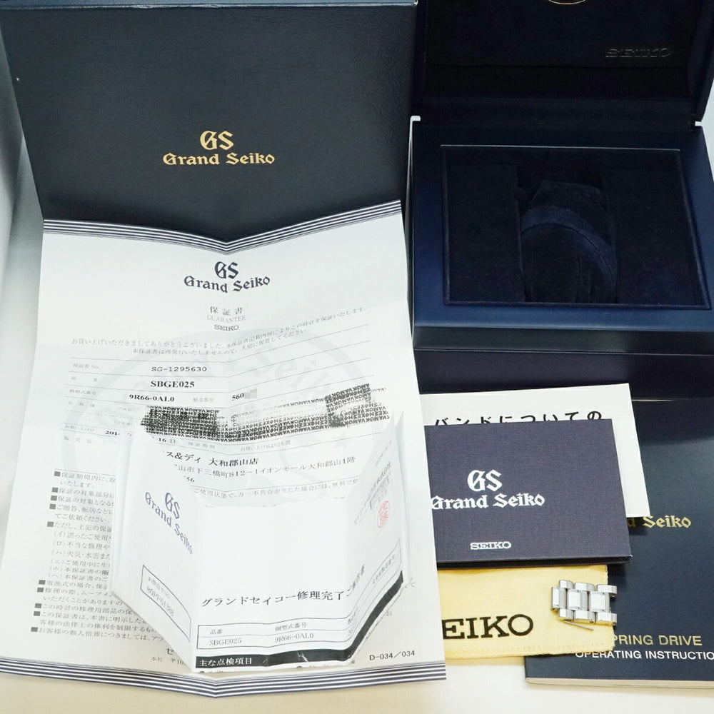 Seiko Grand Collection SBGE025 9R66-0AL0 Silver Dial Men's Watch — Good