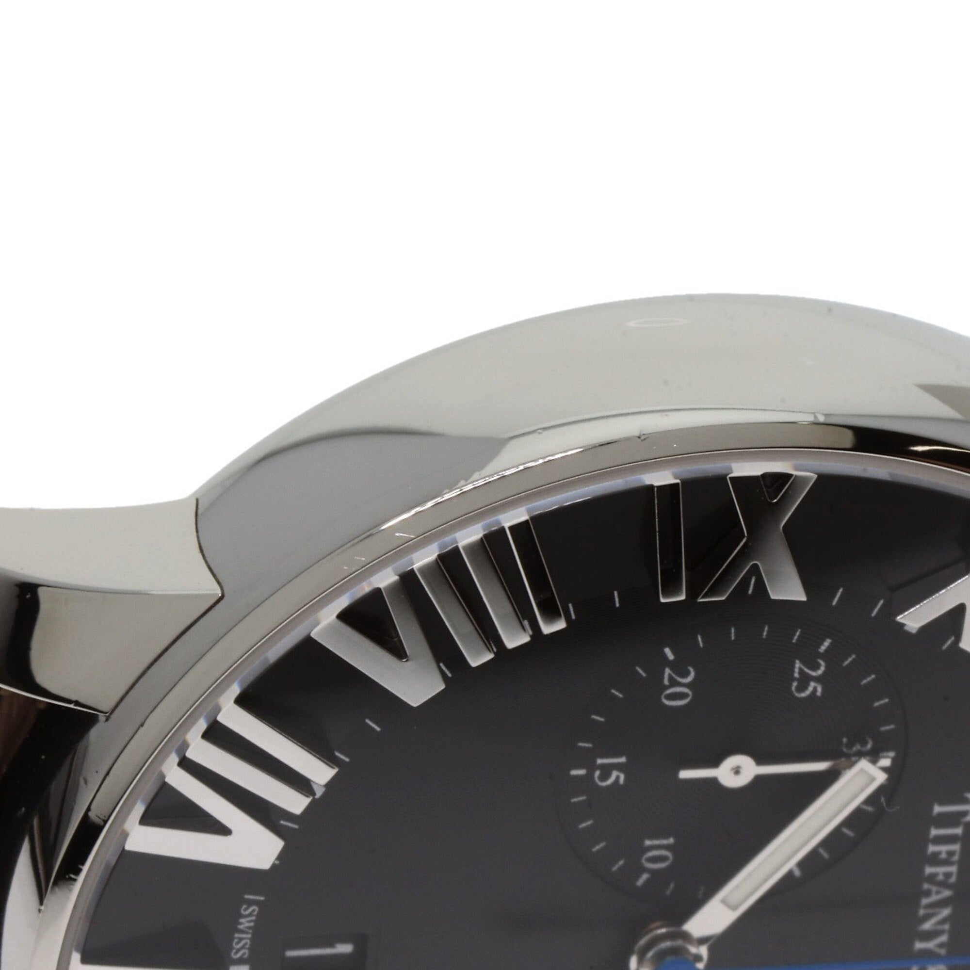 Tiffany & Co. Atlas Dome Chronograph Watch, Stainless Steel/Leather, Men's — Very Good