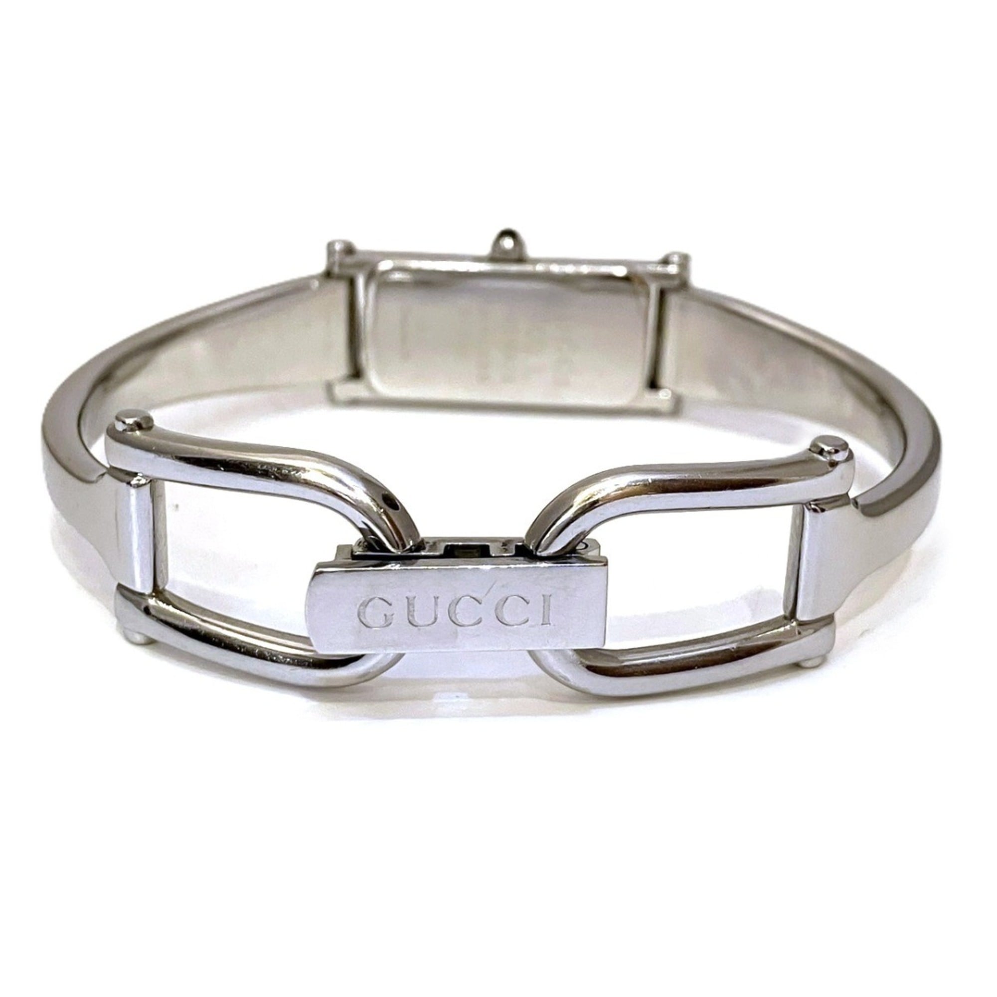Gucci GUCCI Watch Square Bangle Total Weight 27g Stainless Steel Quartz Black Dial 1500L — Good