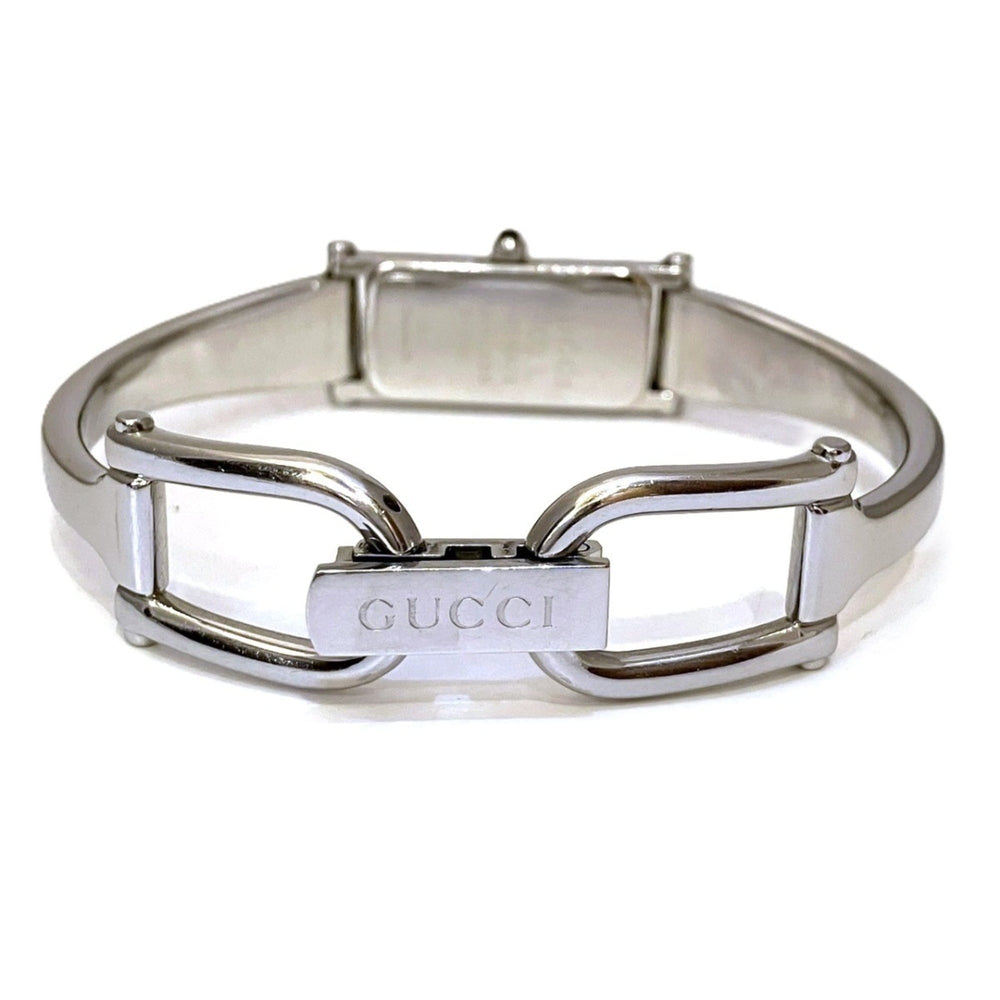 Gucci GUCCI Watch Square Bangle Total Weight 27g Stainless Steel Quartz Black Dial 1500L — Good