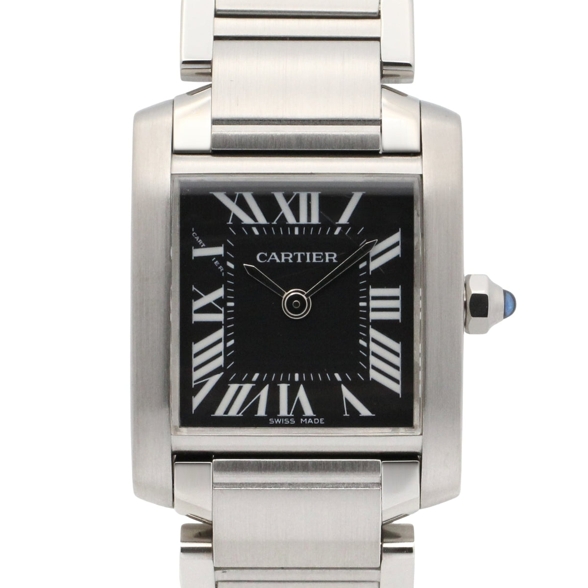Cartier Tank Française SM Watch, Stainless Steel, Women's, Black, W51026Q3 — Very Good