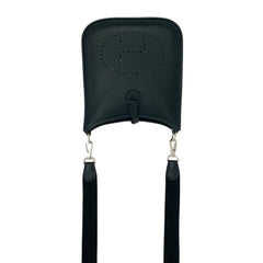 Unused U-stamped HERMES Evelyn TPM Taurillon Clemence Leather Mini Shoulder Bag in Black 64620 — Like New