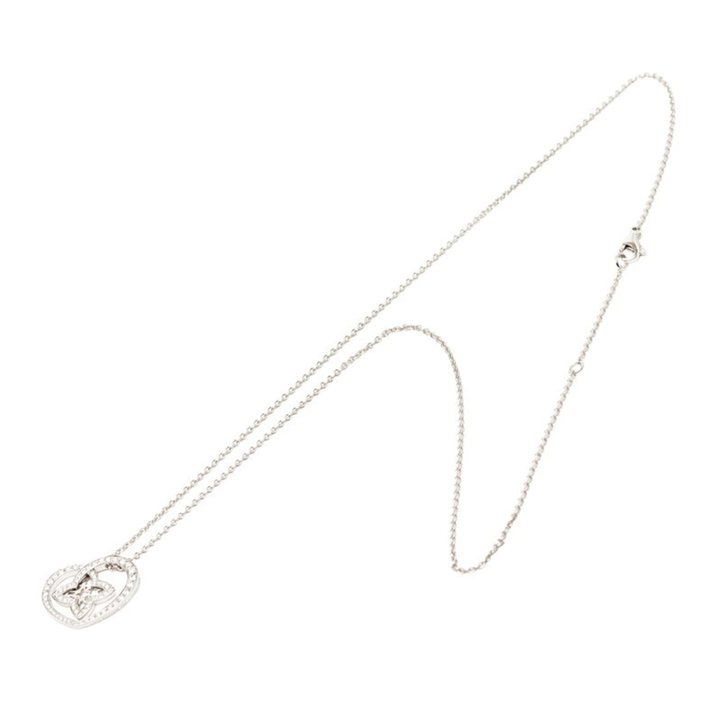 Louis Vuitton Pendant Necklace PM Diamond Q93214 Silver 18K White Gold Women's LOUIS VUITTON