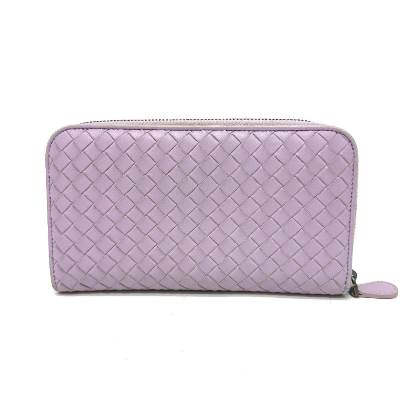 BOTTEGA VENETA 114076 Intrecciato Wallet, Round Zipper Leather, Women's, Purple