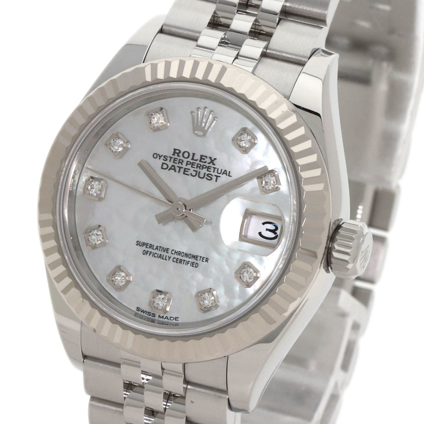 Rolex 279174NG Datejust 10-Piece Diamond Watch in Stainless Steel/SS/18K White Gold for Women