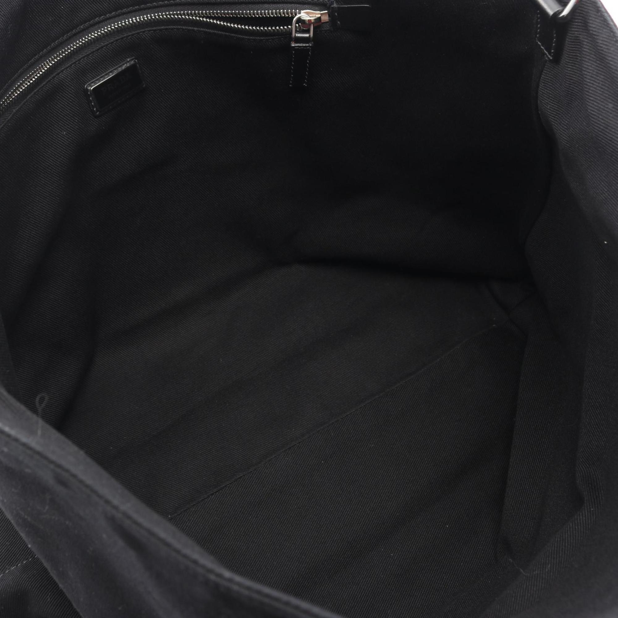 Prada Drill Tote Bag, Canvas, Women's, Black, 2VG081