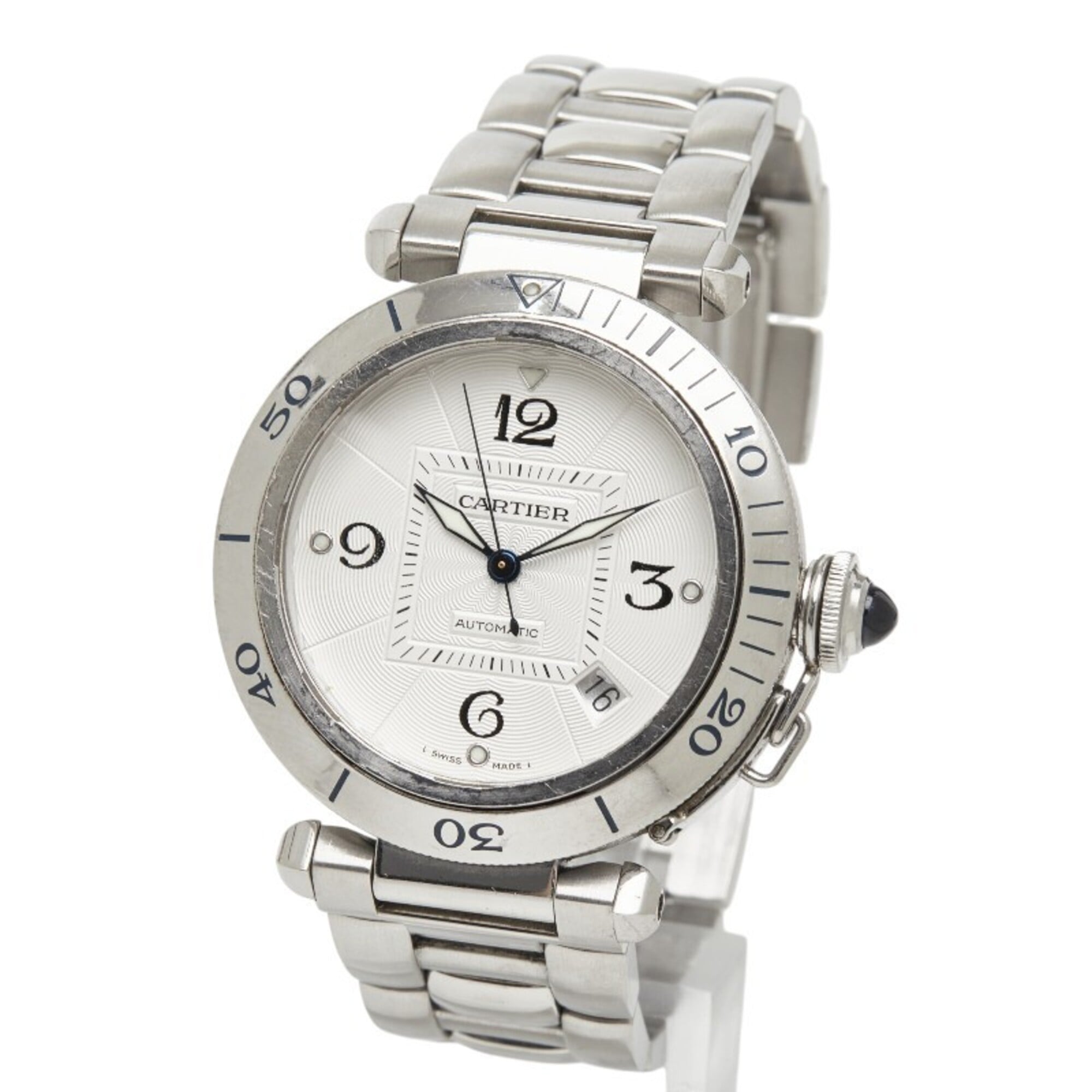 Cartier Pasha de Pronger W31040H3 Automatic Watch, White Dial, Stainless Steel, Men's CARTIER — Good