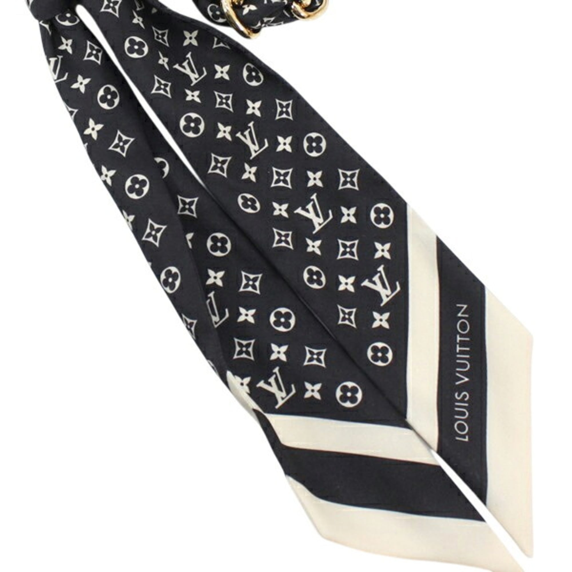 LOUIS VUITTON Bag Charm Phone Strap Monogram Silhouette Keychain M03274 Gold Silk KM3346 — Like New