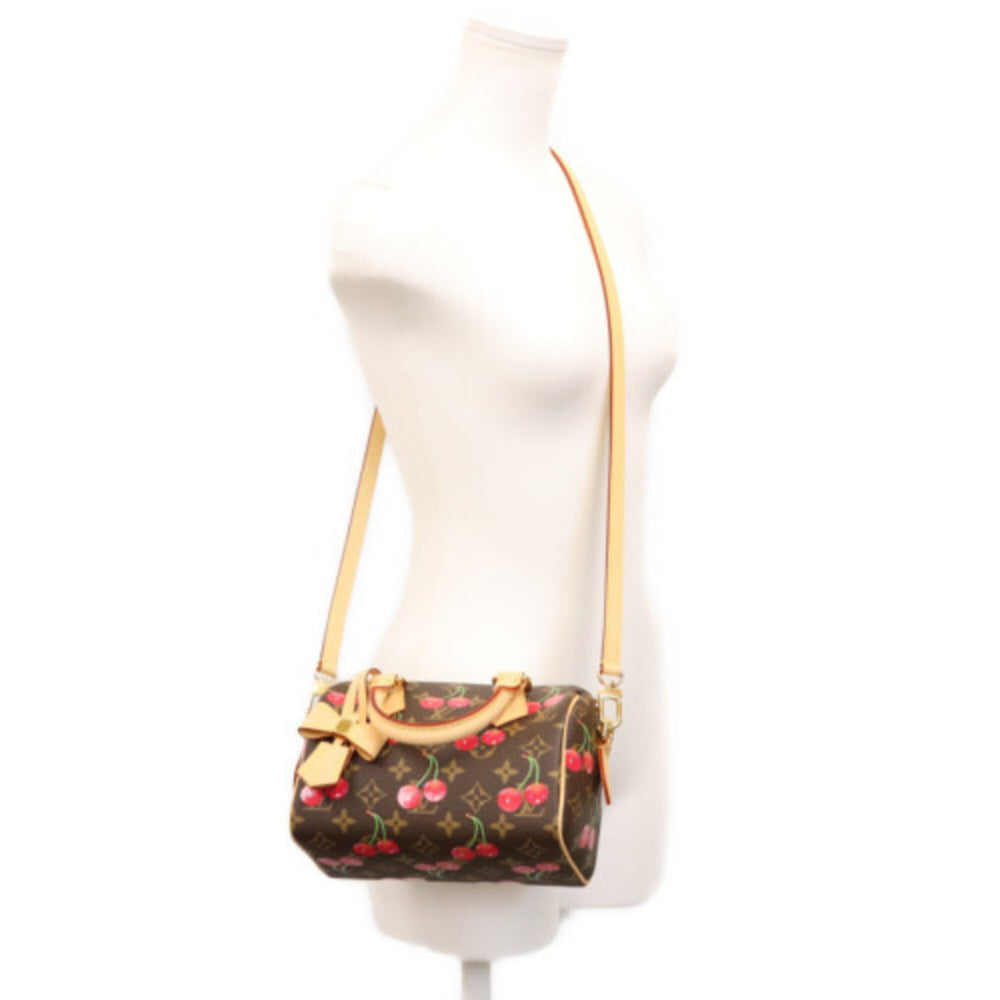 LOUIS VUITTON x Takashi Murakami M13094 Monogram Cherry Speedy Bandoulière 20 Shoulder Bag, Brown, Gold Hardware, Women's — Like New